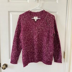 St. John's Bay Women's Burgundy V-Neck Sweater